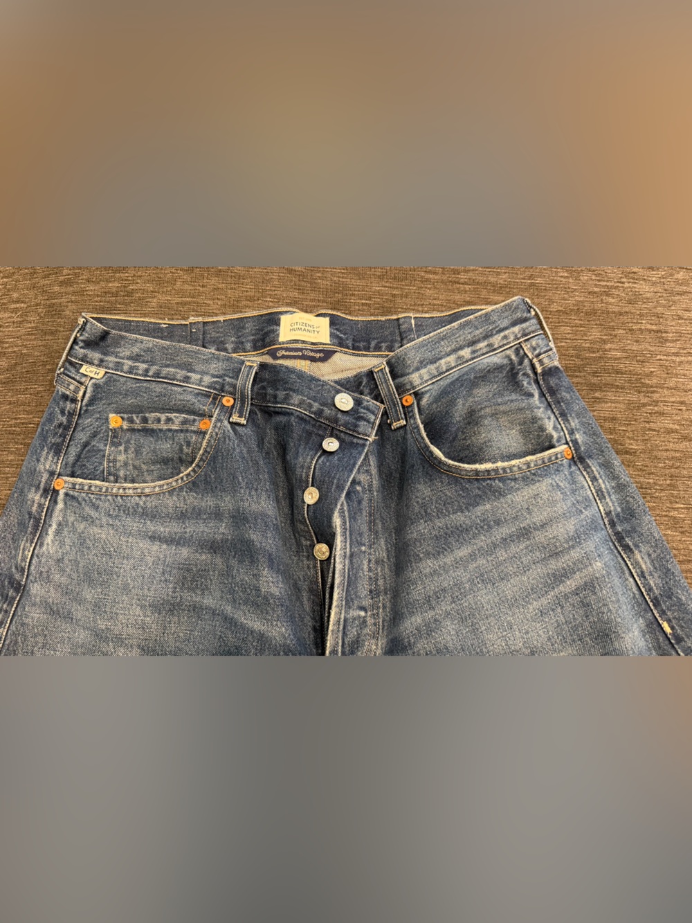 Citizens Of Humanity Light Blue Relaxed Button-Fly Horseshoe Jeans